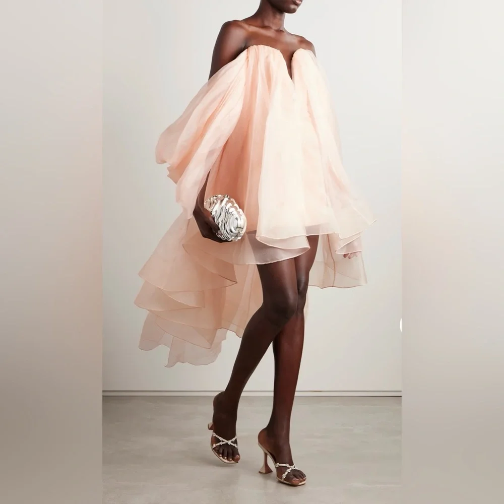 ZIMMERMANN Crush Pink Strapless gathered silk-organza Mini Dress AU 0 (US 4) - Picture 3 of 12